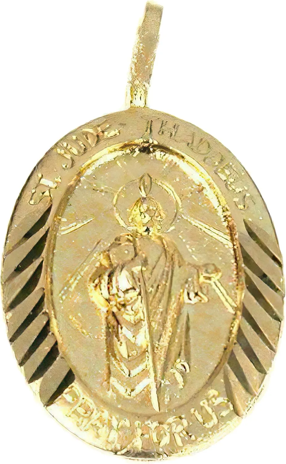 14K Gold Charm Saint Jude Thaddeus Pendant Jewelry 20mm