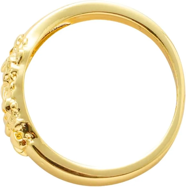 14k Gold Plated Rough Textured Cookie Smashing Nugget Ring For Women/Men