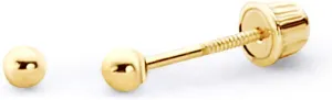 14K Yellow Gold Ball Stud Earrings