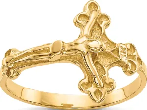14K Yellow Gold Crucifix Ring - Jewelry By Sweet Pea