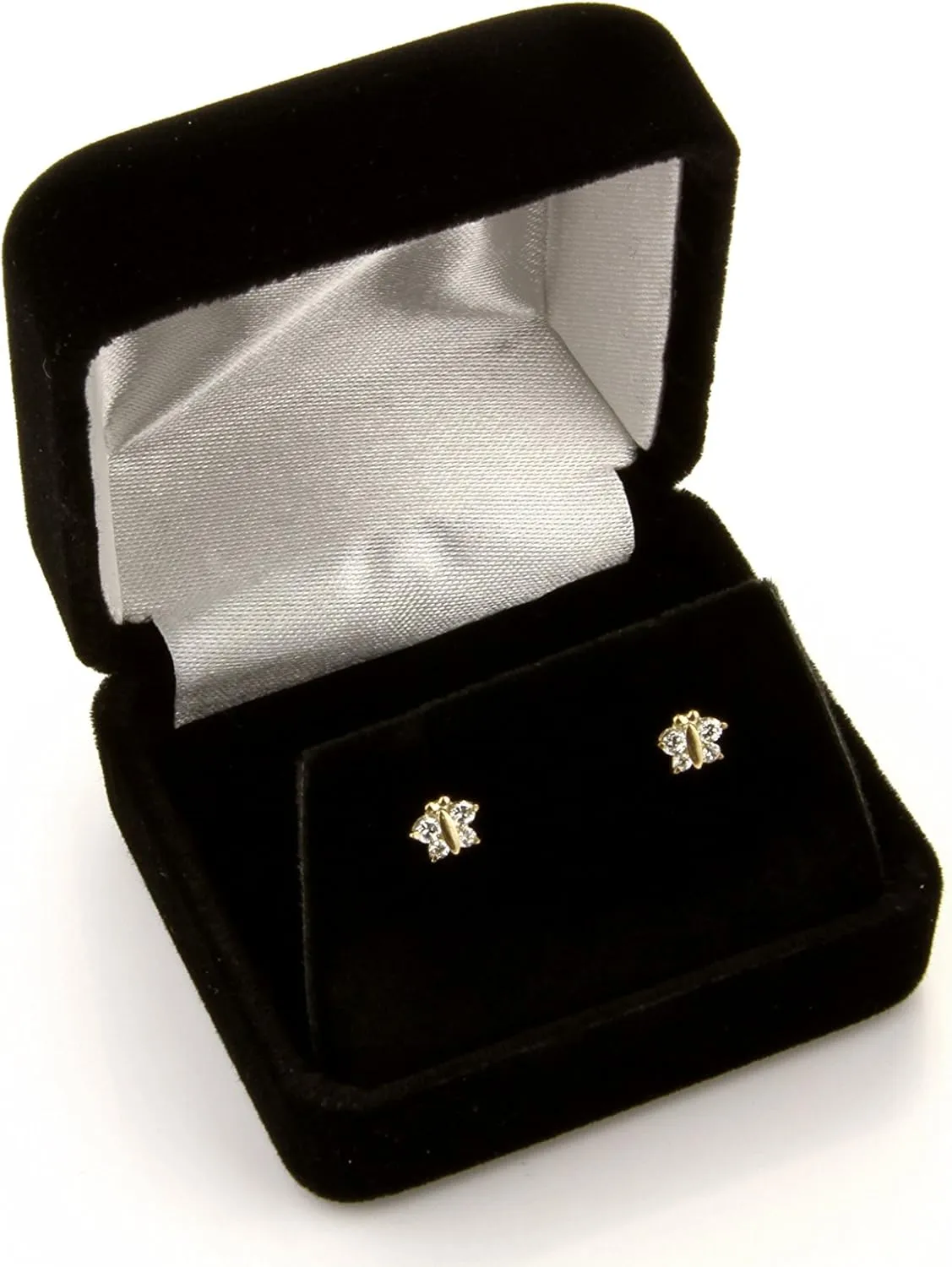 14k Yellow Gold Flower Stud Earrings with Screw Back - 12 Different Color Available
