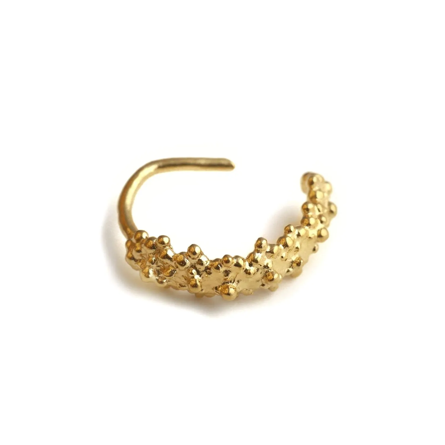 18k Gold Plated Brass Nose Ring, Tribal Nose Hoop, Indian Style Nose Piercing, Handmade Body Jewelry for Women, by Alagia 20g (0.8mm)