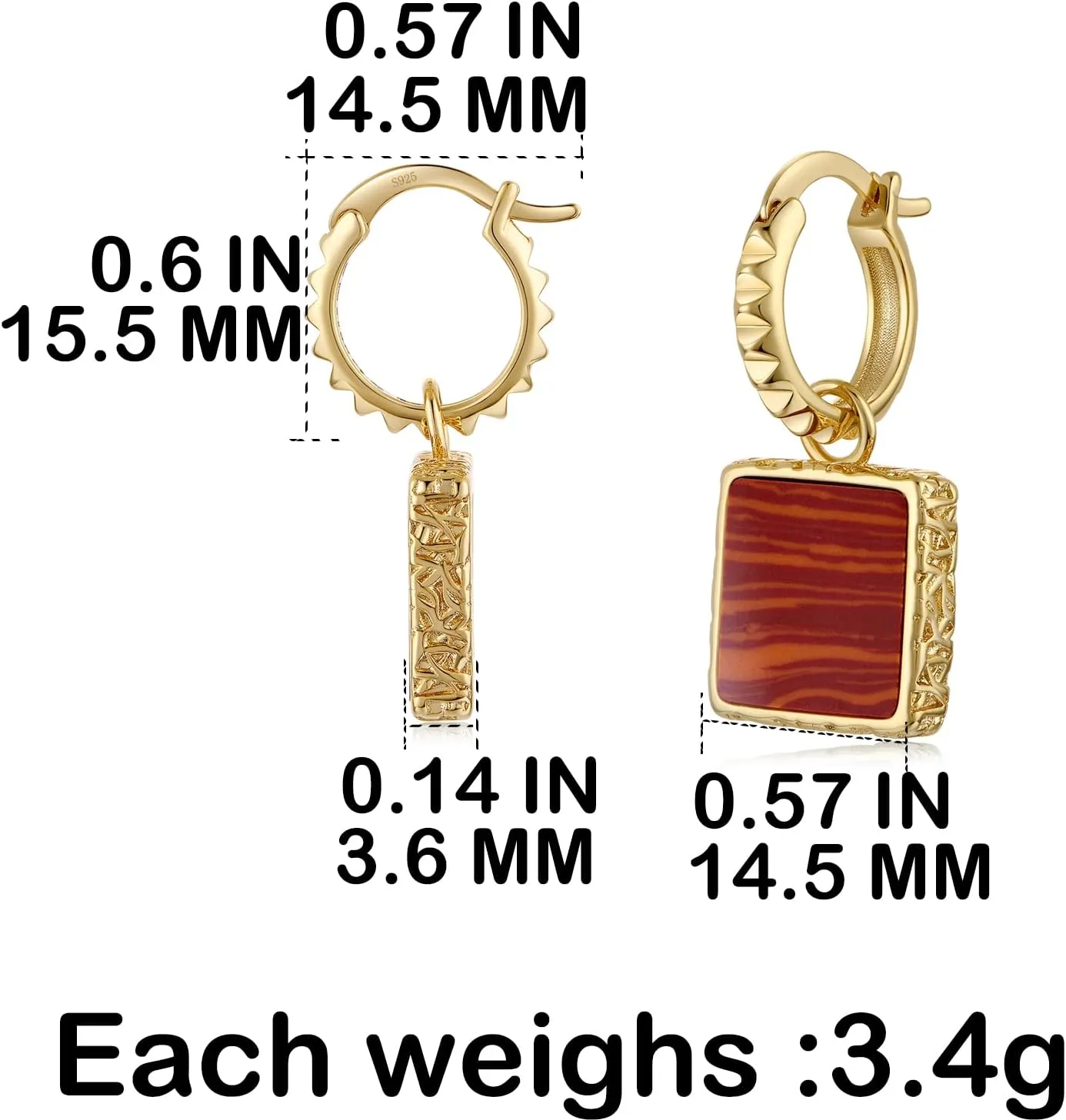 18K Gold Plated Chunky Hoop Earrings for Women Fashion Thick Gold Hoops Set Jewelry for Birthday Christmas Gifts