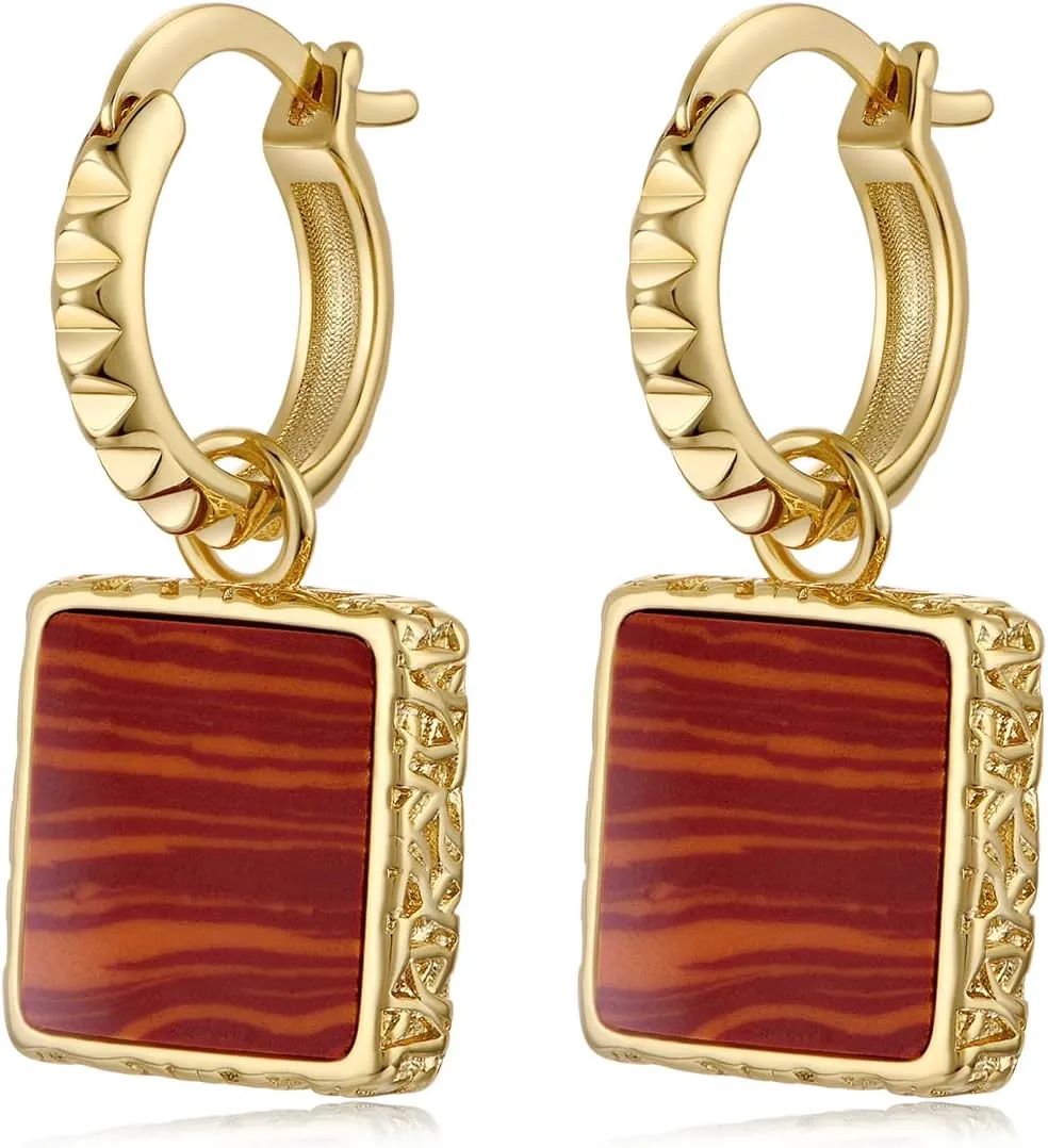 18K Gold Plated Chunky Hoop Earrings for Women Fashion Thick Gold Hoops Set Jewelry for Birthday Christmas Gifts