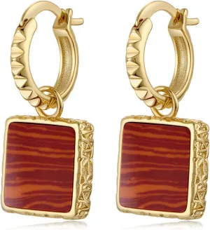 18K Gold Plated Chunky Hoop Earrings for Women Fashion Thick Gold Hoops Set Jewelry for Birthday Christmas Gifts