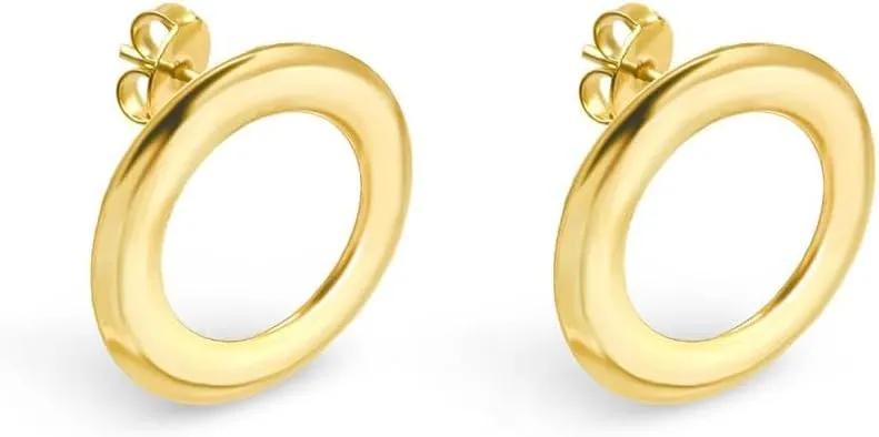 18K Gold Plated Chunky Hoop Earrings for Women  Hypoallergenic, Non-Tarnish Thick Gold Hoops, Trendy Gold Jewelry, Stylish & Lightweight Earrings for Everyday Wear & Special Occasions