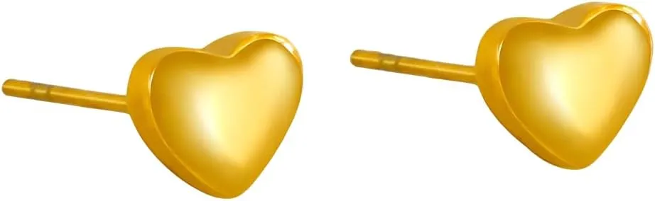 18K Gold Plated, Minimalist Gold Heart Stud Earrings for Women  Dainty Hypoallergenic Earrings for Everyday Wear, Gifts & Special Occasions