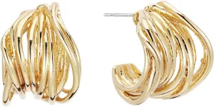 18K Gold Plated Statement Earrings For Women Trendy Chunky Gold Earrings Gold Hoop Stud Earrings Hypoallergenic Jewelry Gifts For Her