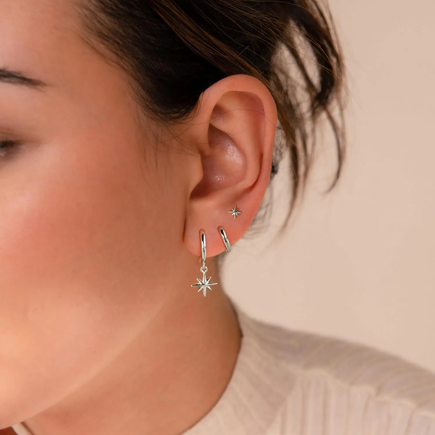 3 Pairs 14k CZ Gold Huggie Hoop Cartilage Earrings Set: Dainty CZ Stud Trendy Dangle Pearl Hoop Earrings Hypoallergenic Leaf Piercing Climber Huggie Earring for Women Gold Jewelry for Everyday
