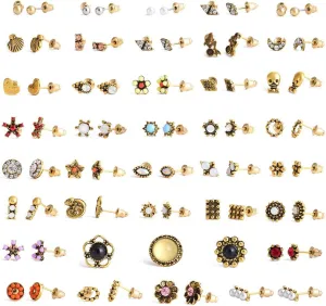 36 Pairs Earrings Set Stud Earrings for Women Hypoallergenic Sets Fashion Vintage Assorted Multiple Small Stud Earrings Set