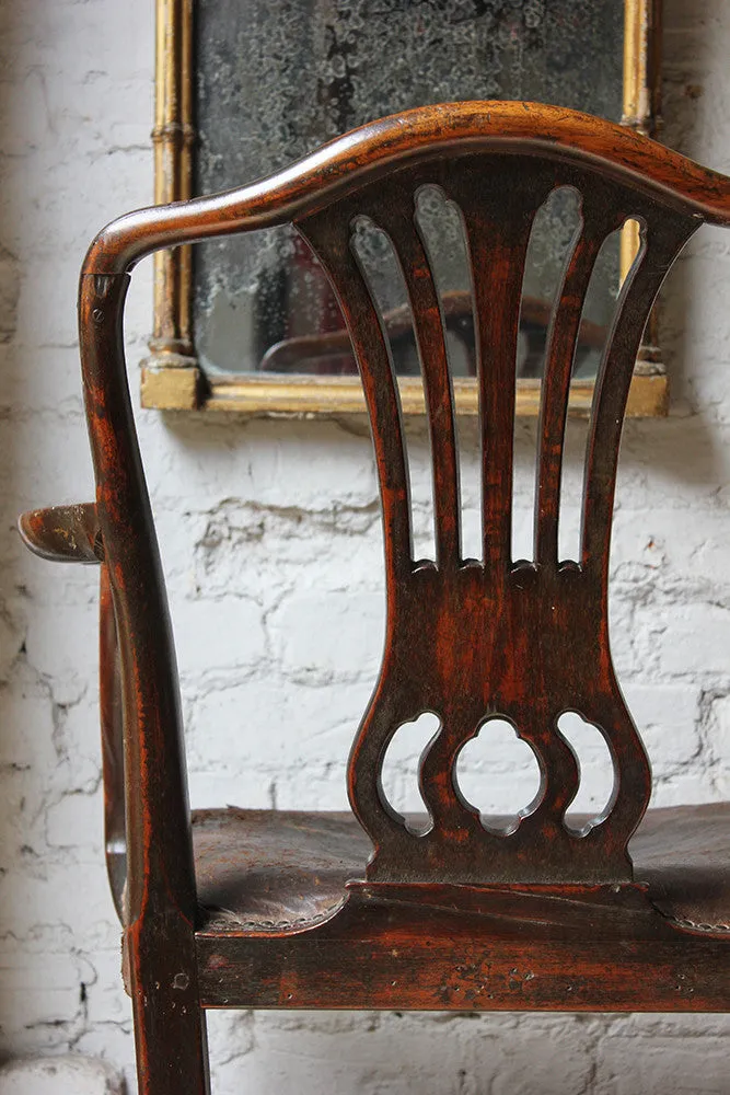 A Charming George III Carved Mahogany Elbow Chair c.1770