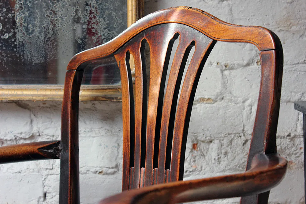 A Charming George III Carved Mahogany Elbow Chair c.1770