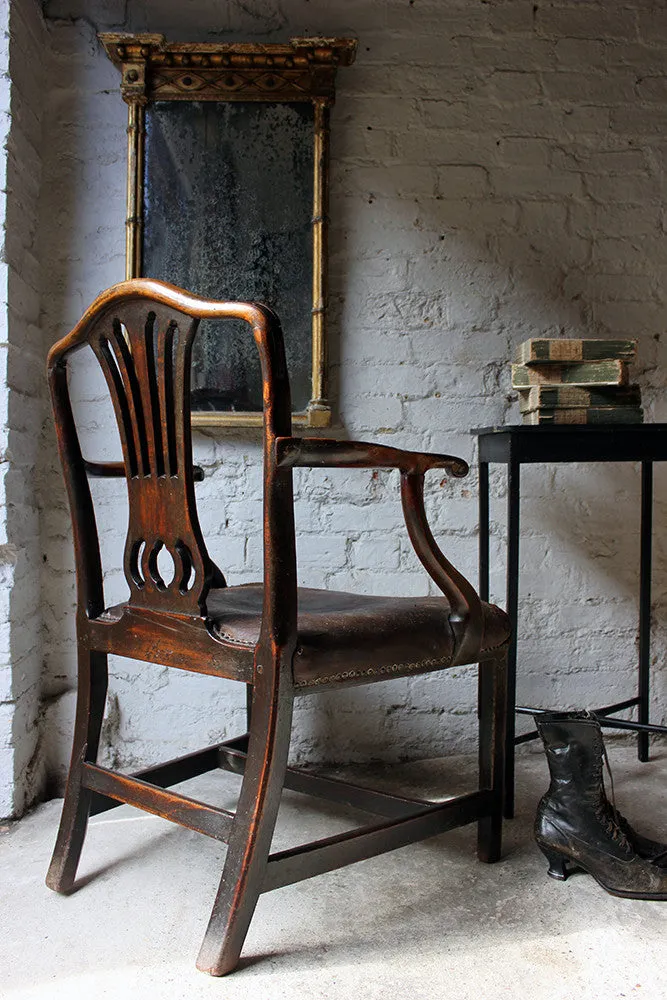 A Charming George III Carved Mahogany Elbow Chair c.1770
