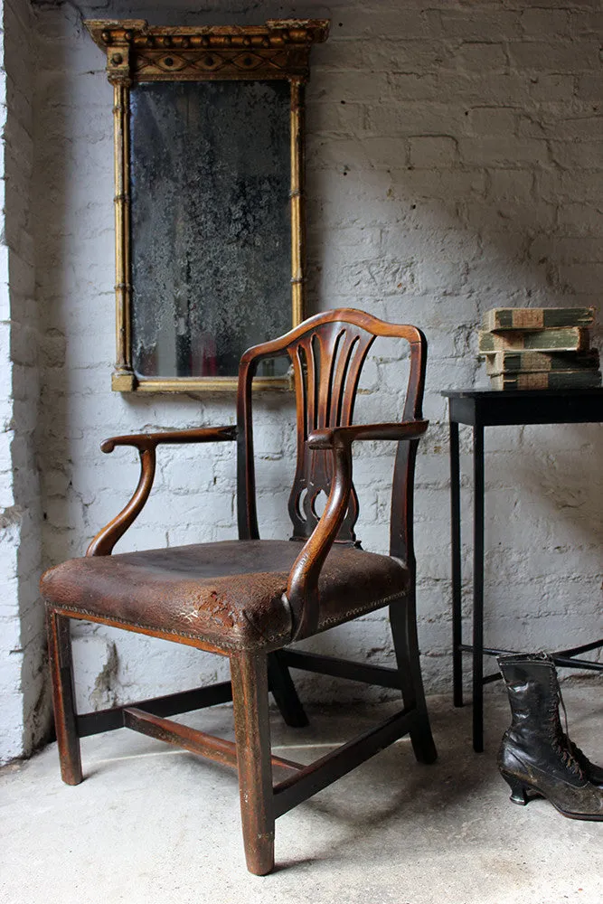 A Charming George III Carved Mahogany Elbow Chair c.1770