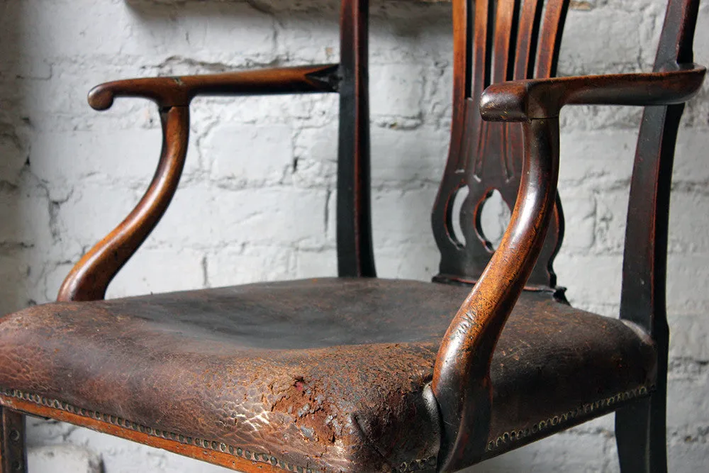 A Charming George III Carved Mahogany Elbow Chair c.1770
