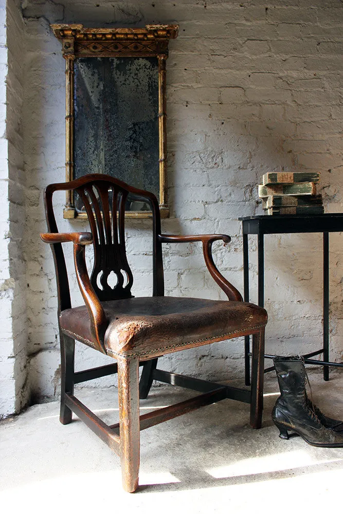 A Charming George III Carved Mahogany Elbow Chair c.1770