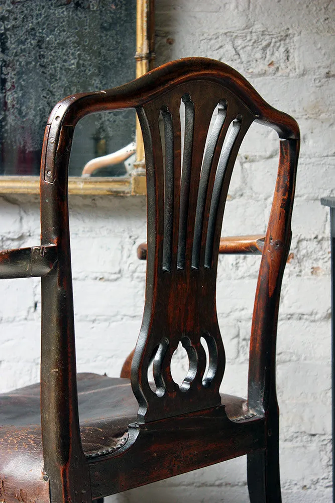 A Charming George III Carved Mahogany Elbow Chair c.1770