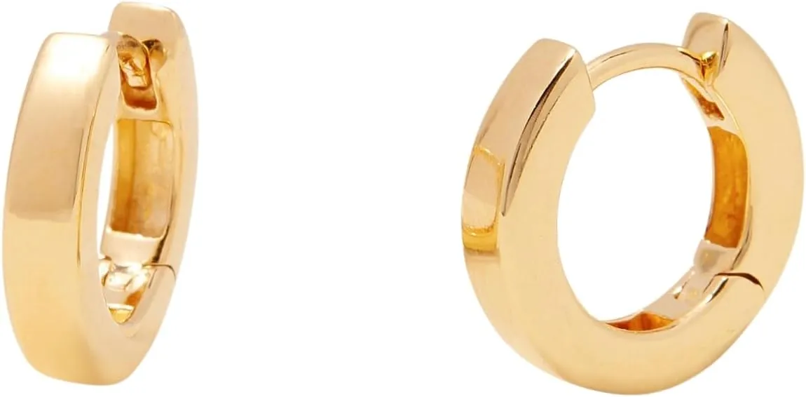 Abigale Gold Vermeil Huggie Hoops - Hypoallergenic 14K Gold Vermeil Plated - Gold Hoop Earrings - Women's Earrings - Everyday Luxury Jewelry - Gifts for Mom