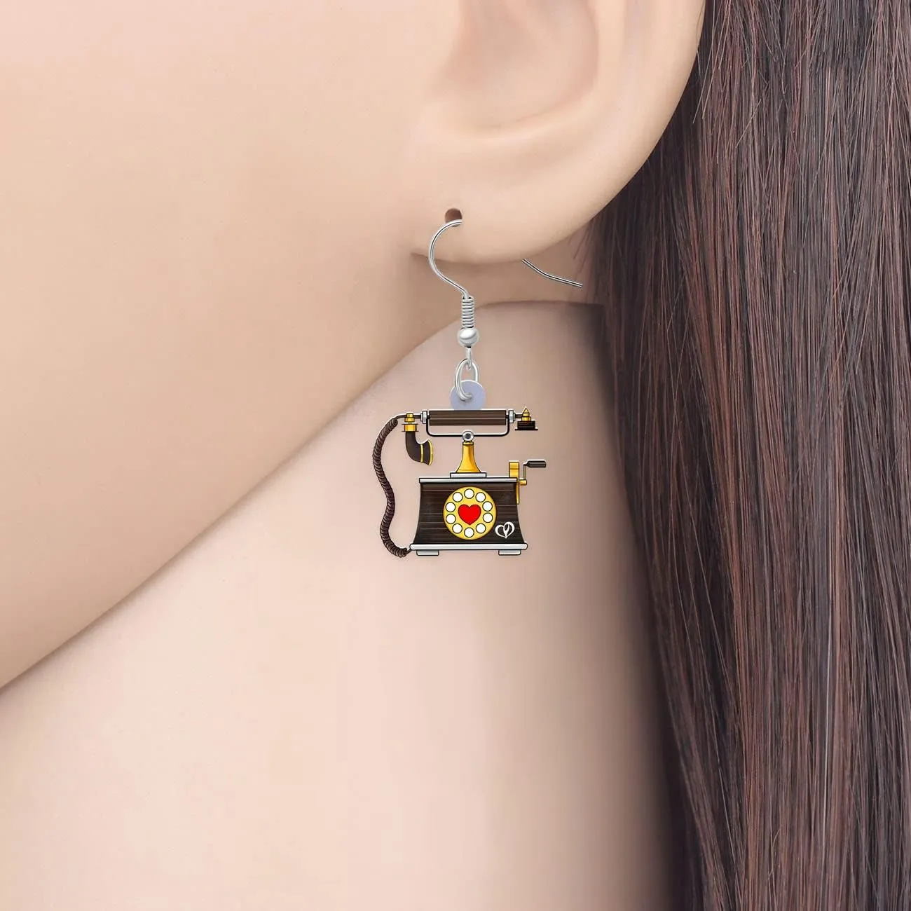 Acrylic Retro Radio Cassette Tape Earrings Vintage Jewelry for Women 90s 80s Accessories Gifts