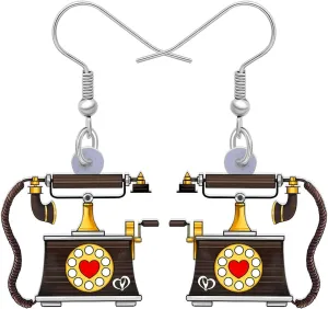 Acrylic Retro Radio Cassette Tape Earrings Vintage Jewelry for Women 90s 80s Accessories Gifts