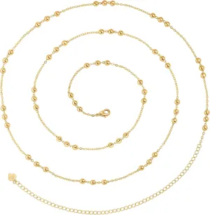 Adjustable 18k Gold Waist Chain, Beach Bikini Body Chain, Handmade Belly Chain