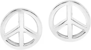 AeraVida Simple 11mm Peace Sign Sterling Silver Round Post Earrings | Cute Sterling Silver Stud Earring for women | Gift for Daughter