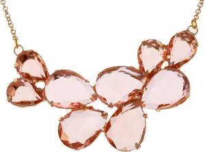 Alilang Rose Gold Champagne Tone Crystal Teardrop Cluster Chunky Statement Bib Pendant Necklace