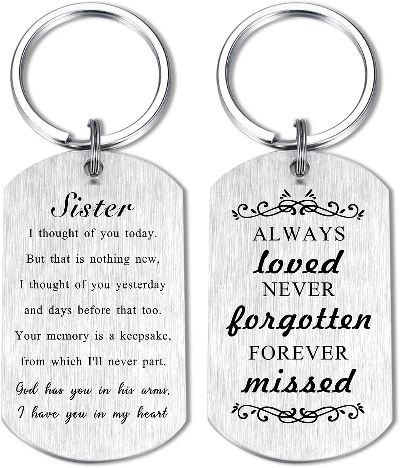 Alotozo Memorial Gifts - Sympathy Gift Keychain for Women Men Kids - God Has You in His Arms I Have You in My Heart