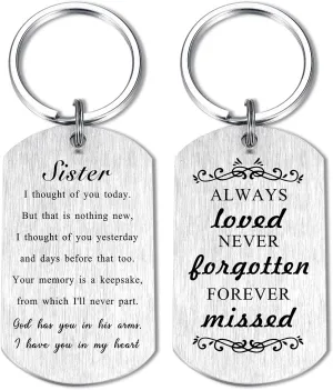 Alotozo Memorial Gifts - Sympathy Gift Keychain for Women Men Kids - God Has You in His Arms I Have You in My Heart