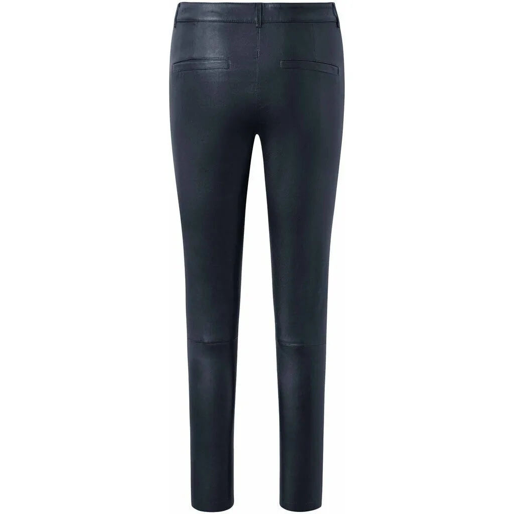 Amelia RW stretch chino leather pant 7/8 length / 14254 - Navy