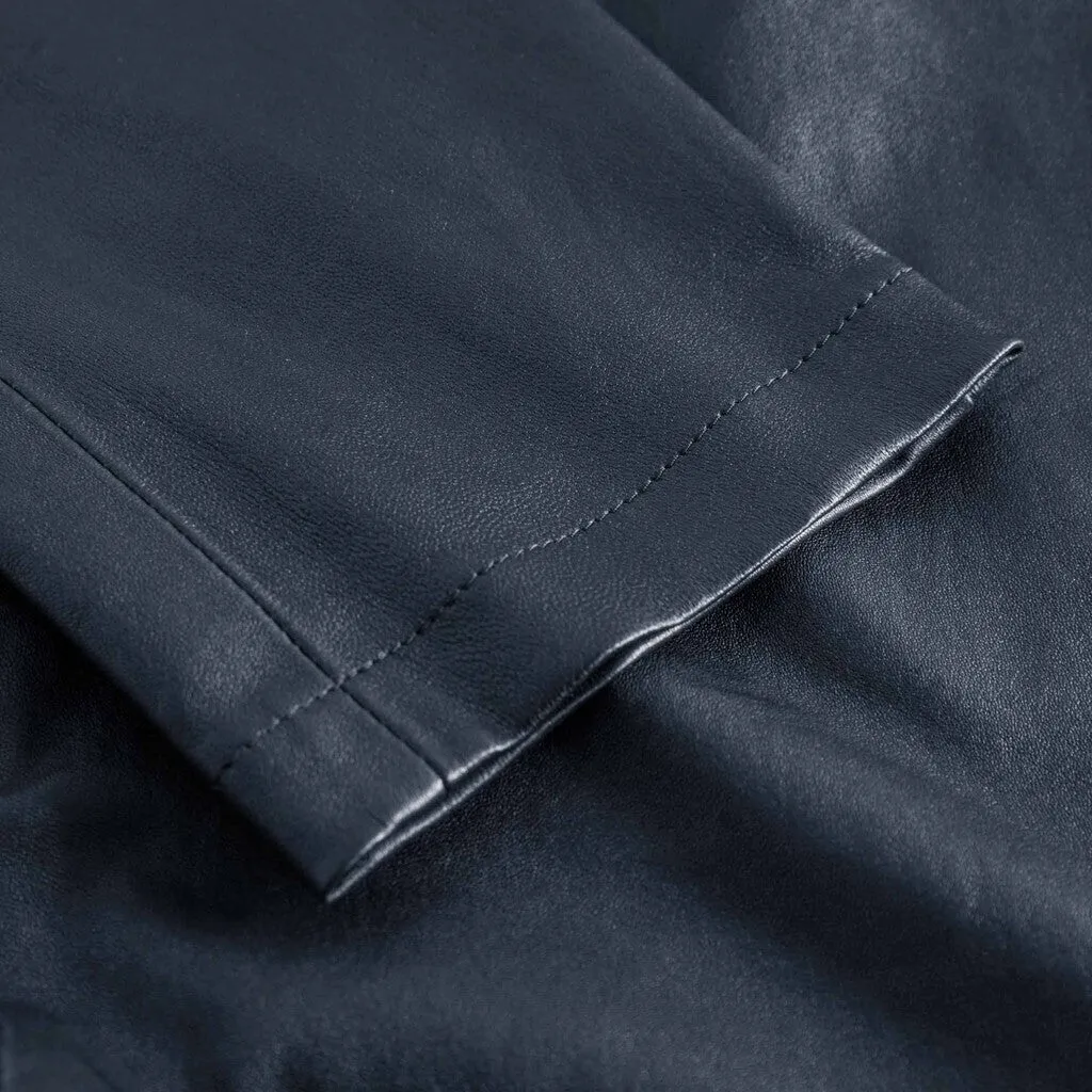 Amelia RW stretch chino leather pant 7/8 length / 14254 - Navy