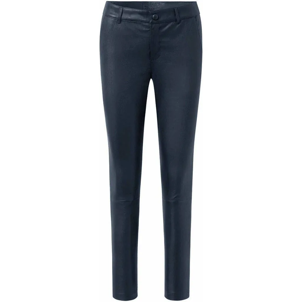 Amelia RW stretch chino leather pant 7/8 length / 14254 - Navy
