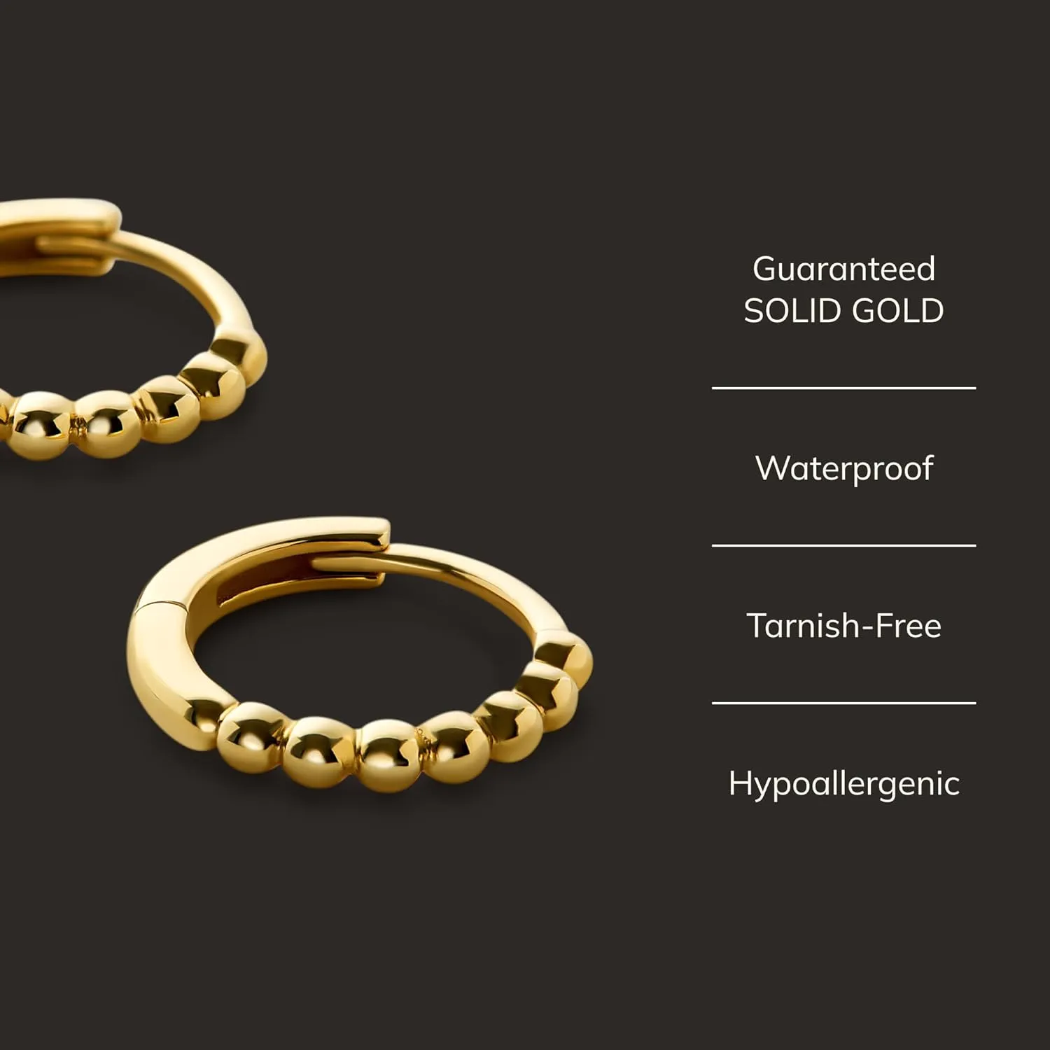 Ana Luisa 10K Solid Small Gold Hoop Earrings for Women  Hoop Earrings for Women Hypoallergenic, Water-Resistant, Recycled Solid Gold Jewelry for Everyday Wear  Dainty Jewelry