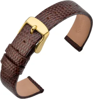 ANNEFIT Women's Leather Watch Band 10mm 12mm 13mm 14mm 15mm 16mm 18mm 20mm, Lizard Grain Slim Thin Replacement Strap