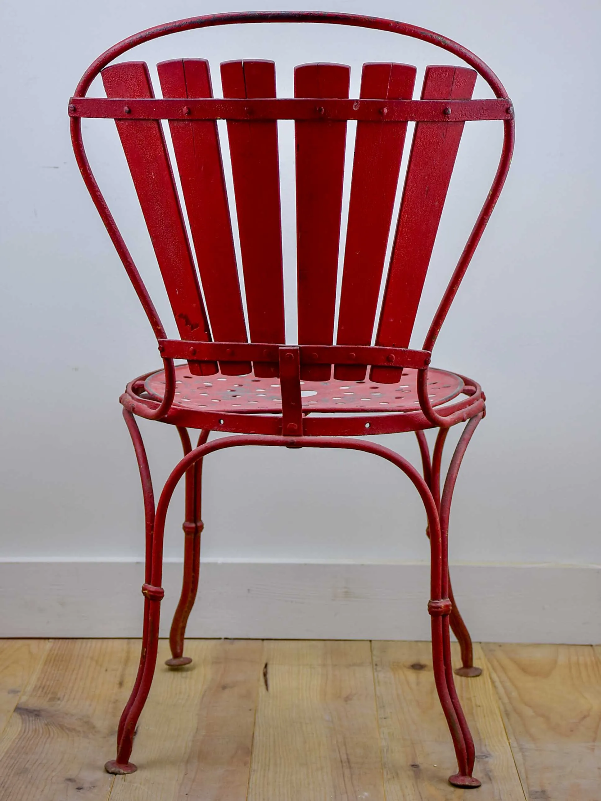 Antique French garden chair - red