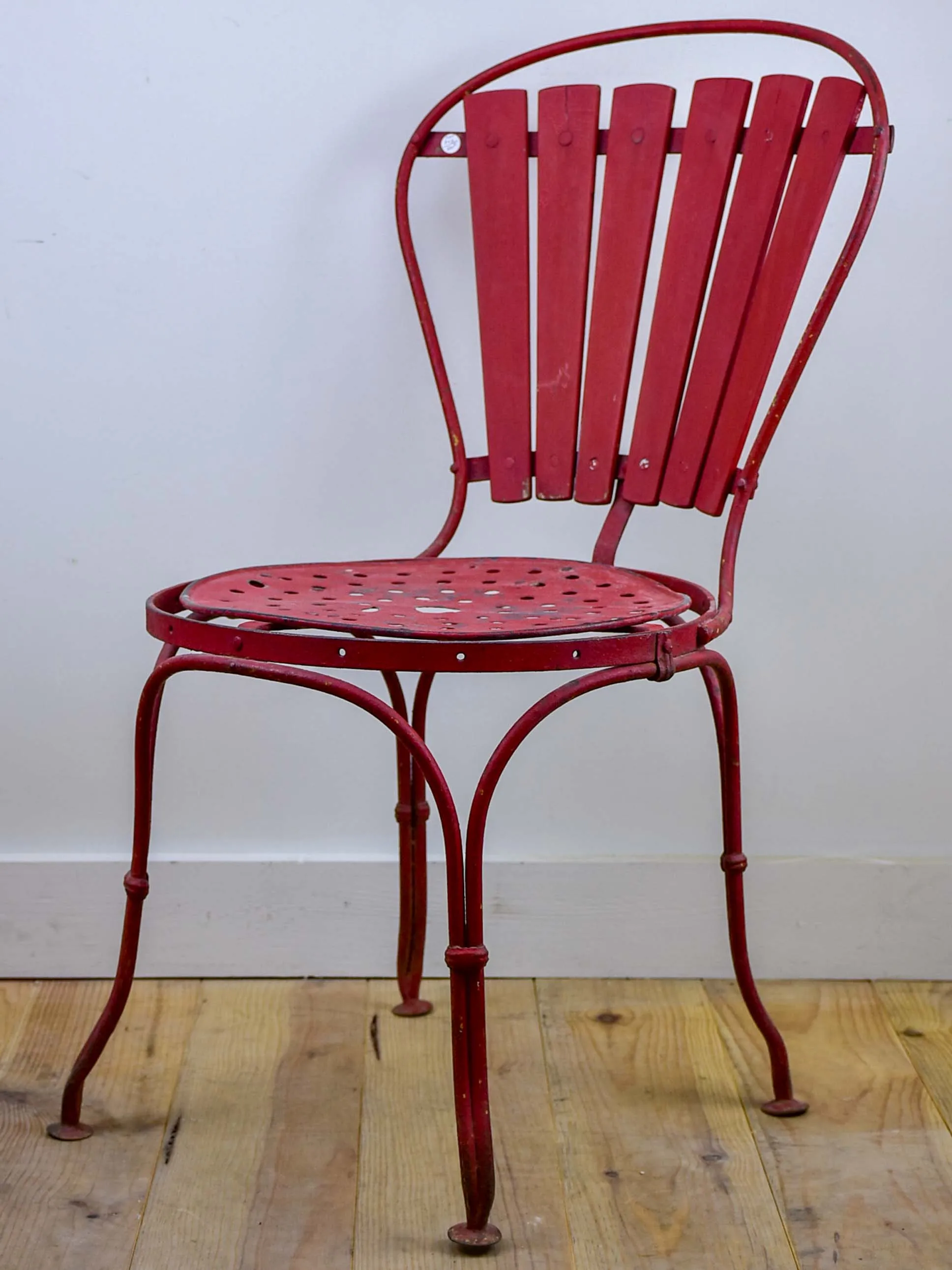 Antique French garden chair - red