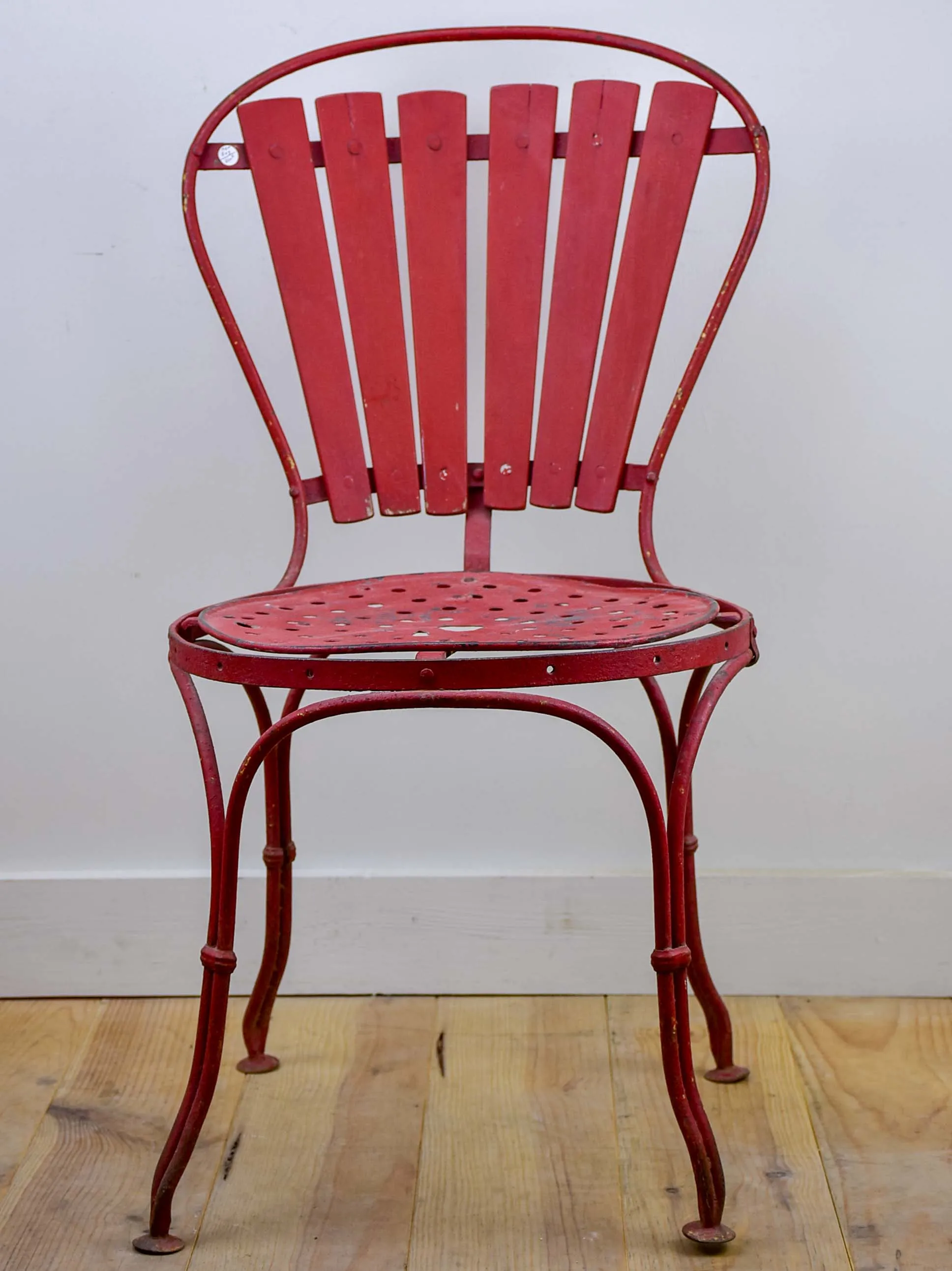 Antique French garden chair - red