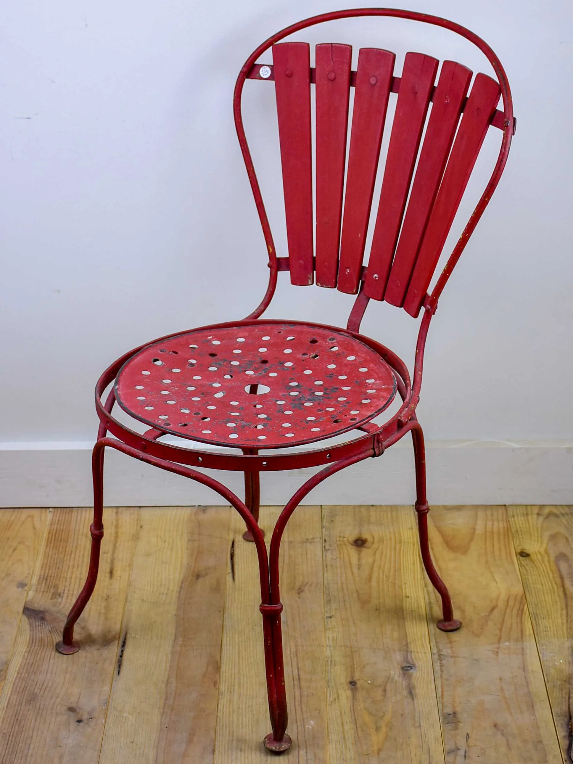 Antique French garden chair - red