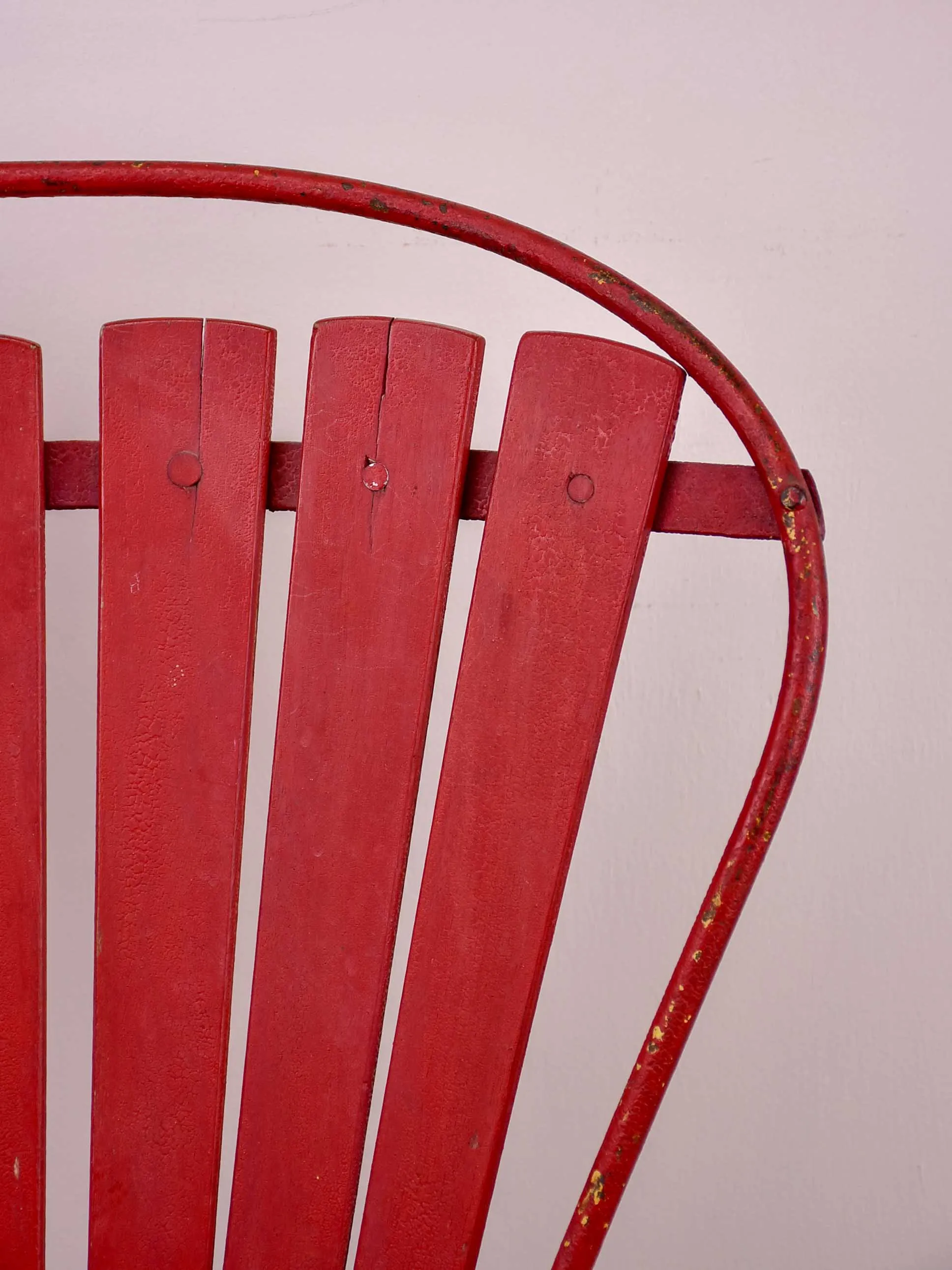 Antique French garden chair - red