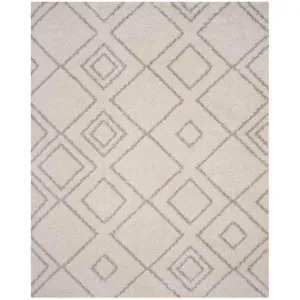 Arizona Shag Diamond Ivory/Beige Area Rug