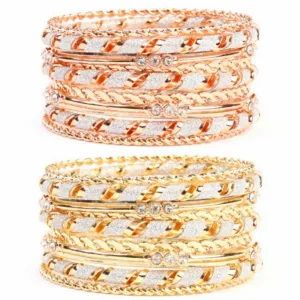 Arm Candy Stackable Bracelet Bangles (Gold & Rose Gold)