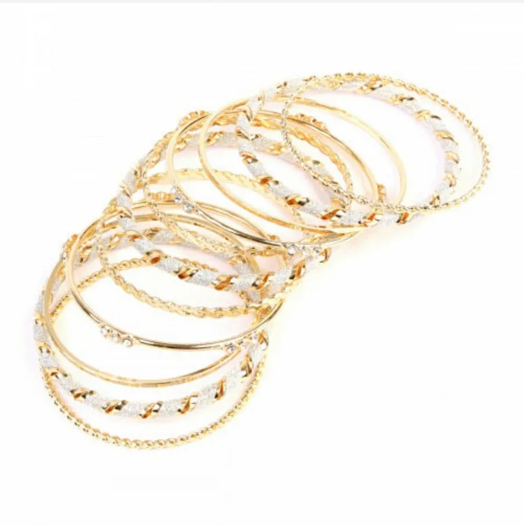 Arm Candy Stackable Bracelet Bangles (Gold & Rose Gold)