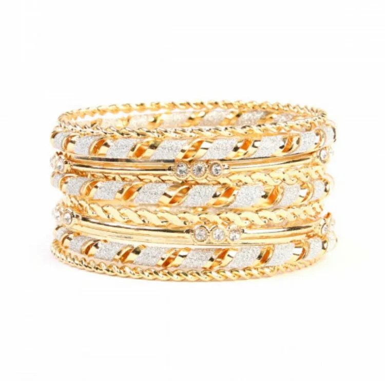 Arm Candy Stackable Bracelet Bangles (Gold & Rose Gold)