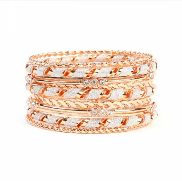 Arm Candy Stackable Bracelet Bangles (Gold & Rose Gold)