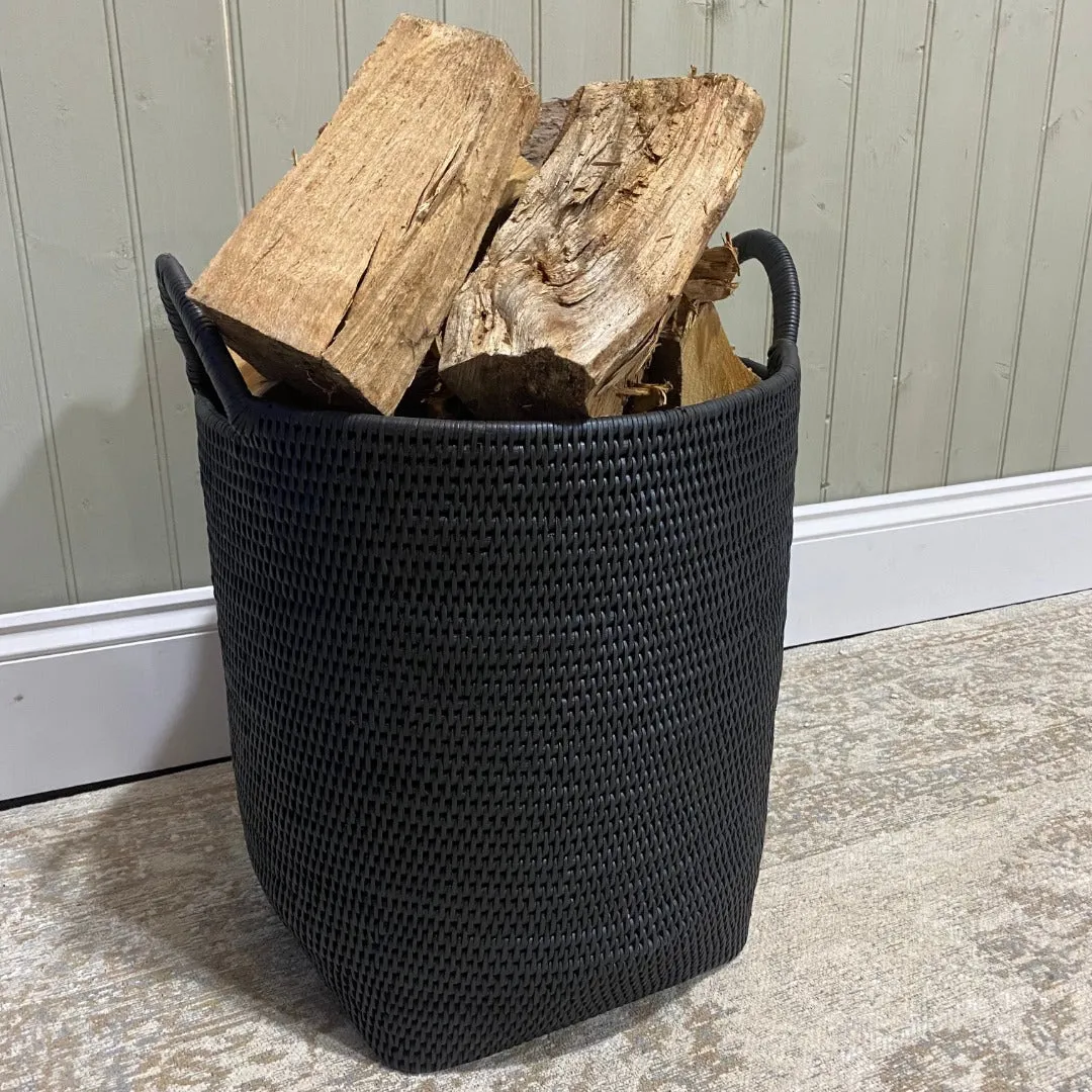 Artisan Weave Rattan Laundry Basket with Handles 50cm
