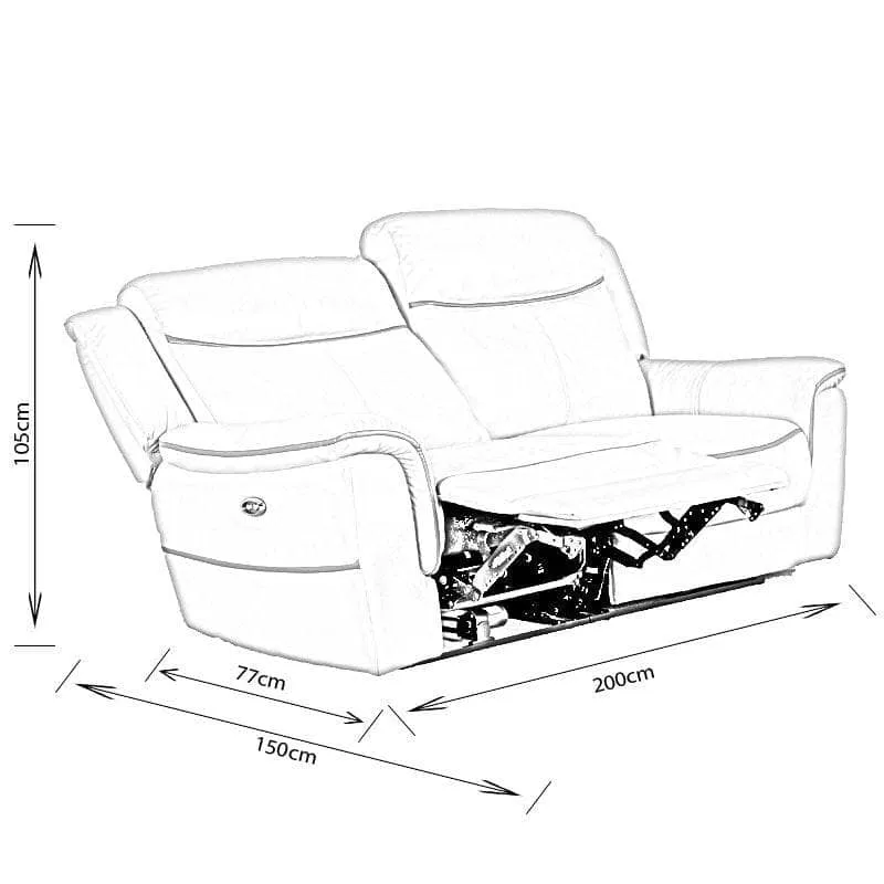 Ascari 3 Seat Power Reclining Sofa - Taupe