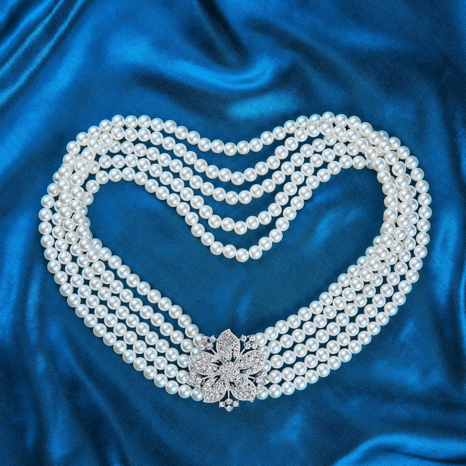 Audrey Hepburn Style Faux Pearl Necklace Set Strand Ear clip or Stud Pin on Earrings for selection Wedding Inspired by Breakfast at Tiffany's for Women LFFJ038