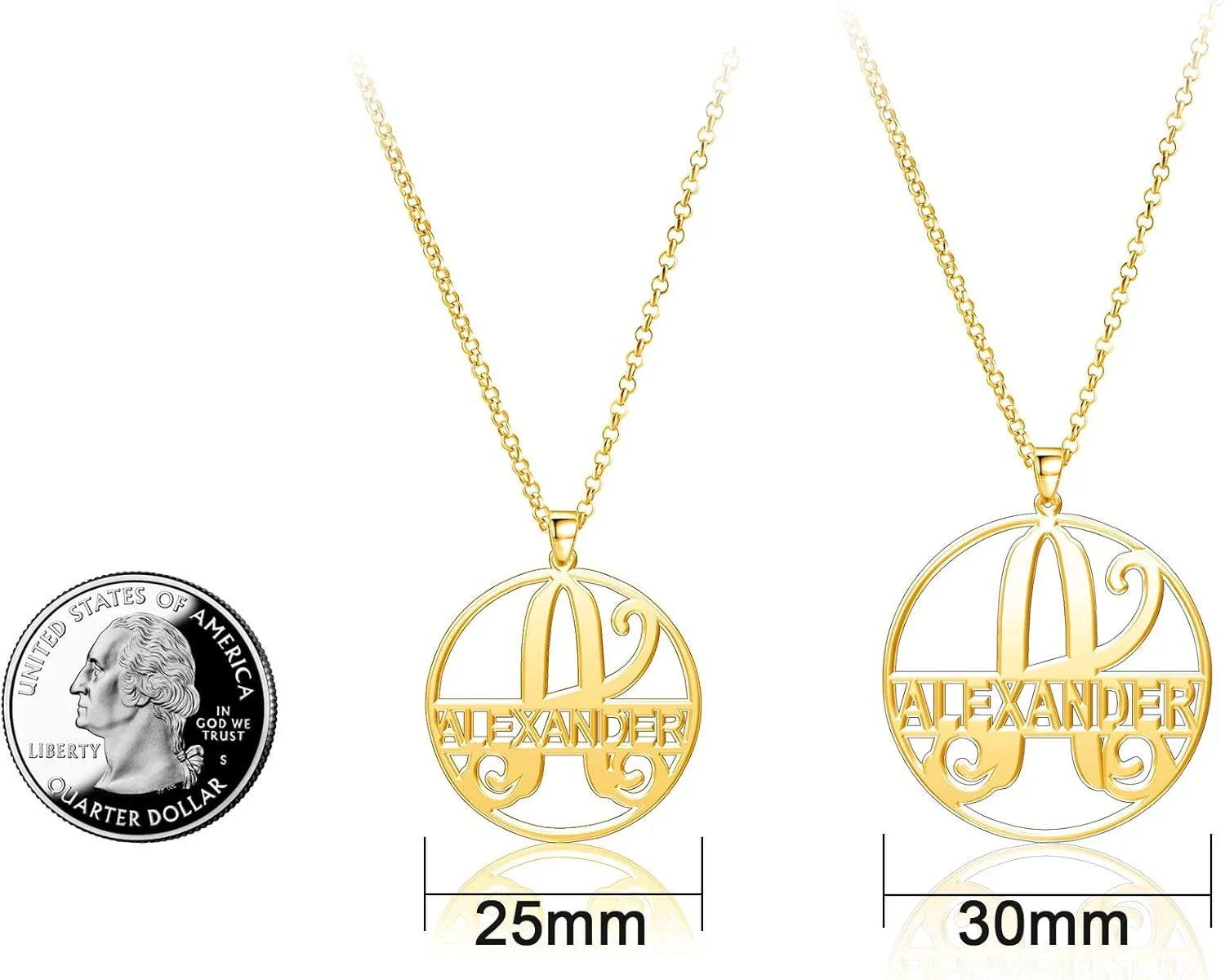 Austin Necklace Initial Gold Necklace Custom Nameplate Chain