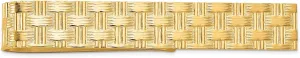 Avariah Solid 14k Yellow Gold Men's Textured Basketweave Pattern Tie Bar - 50mm