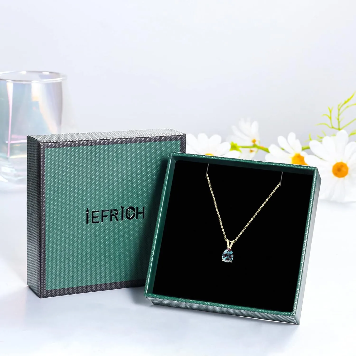 Birthstone Necklace for Women Girls - Sterling Silver Necklace Glittering Teardrop Birthstone Necklace for Women Teen Girls Jewelry Birthday Gifts for Women Wife Girlfriend